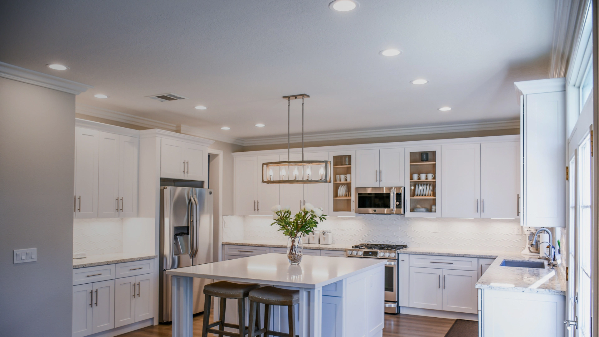 residential kitchen with beautiful and bright lighting summerville sc